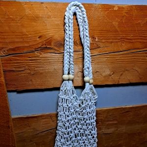 Macrame Market Bag with beads
